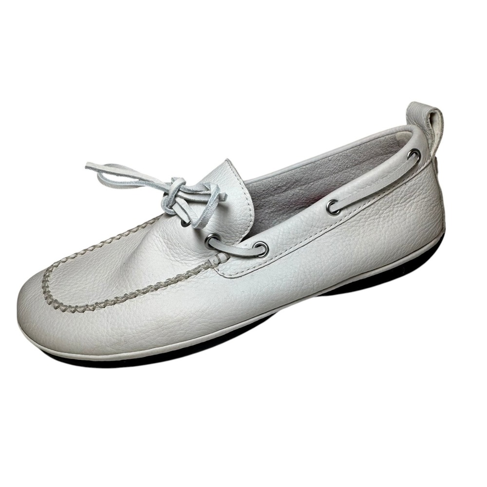 Camper Right Nina White Leather Moccasins Ballet Women's EU 40 US 9 New